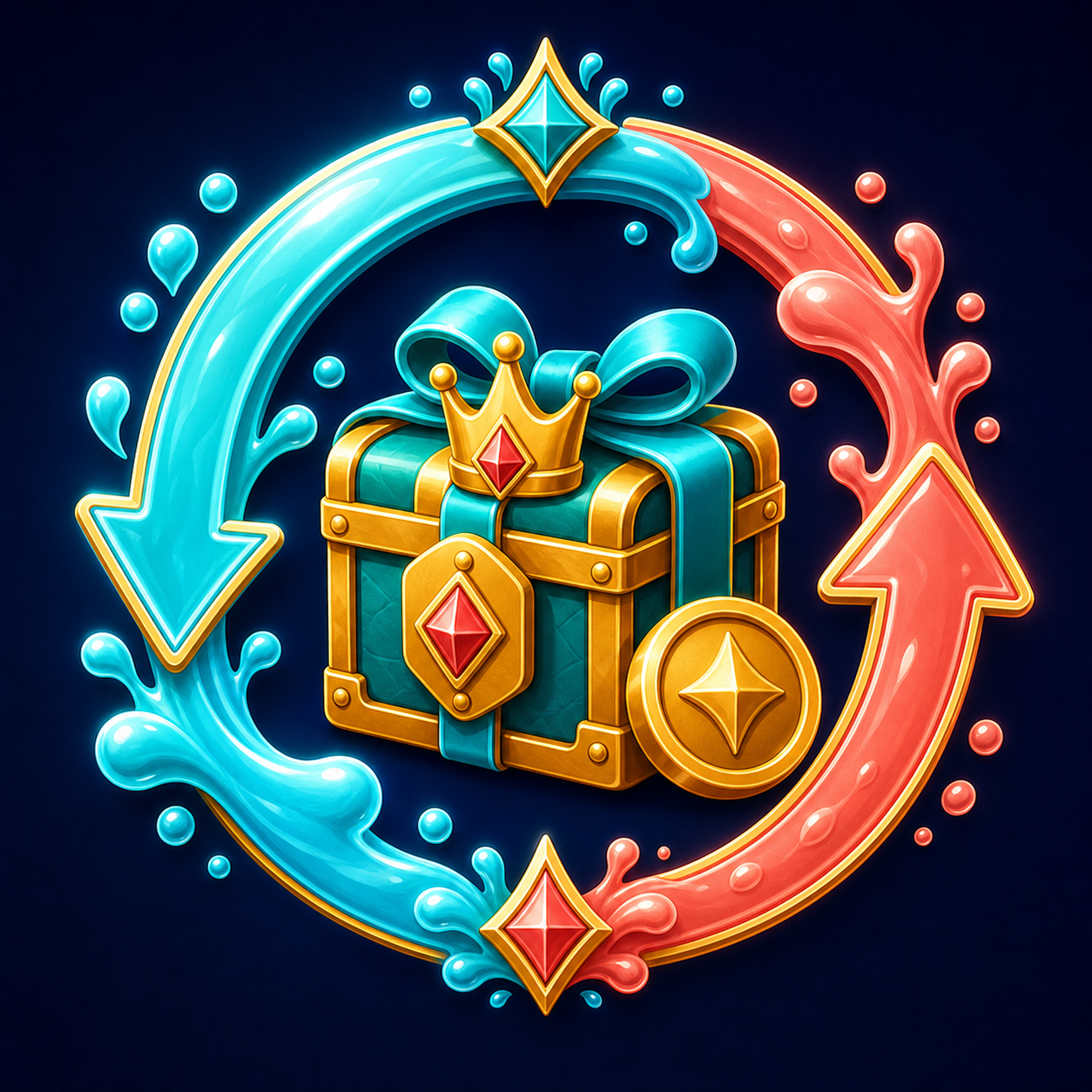 SplashCoins bonus routine arrows badge