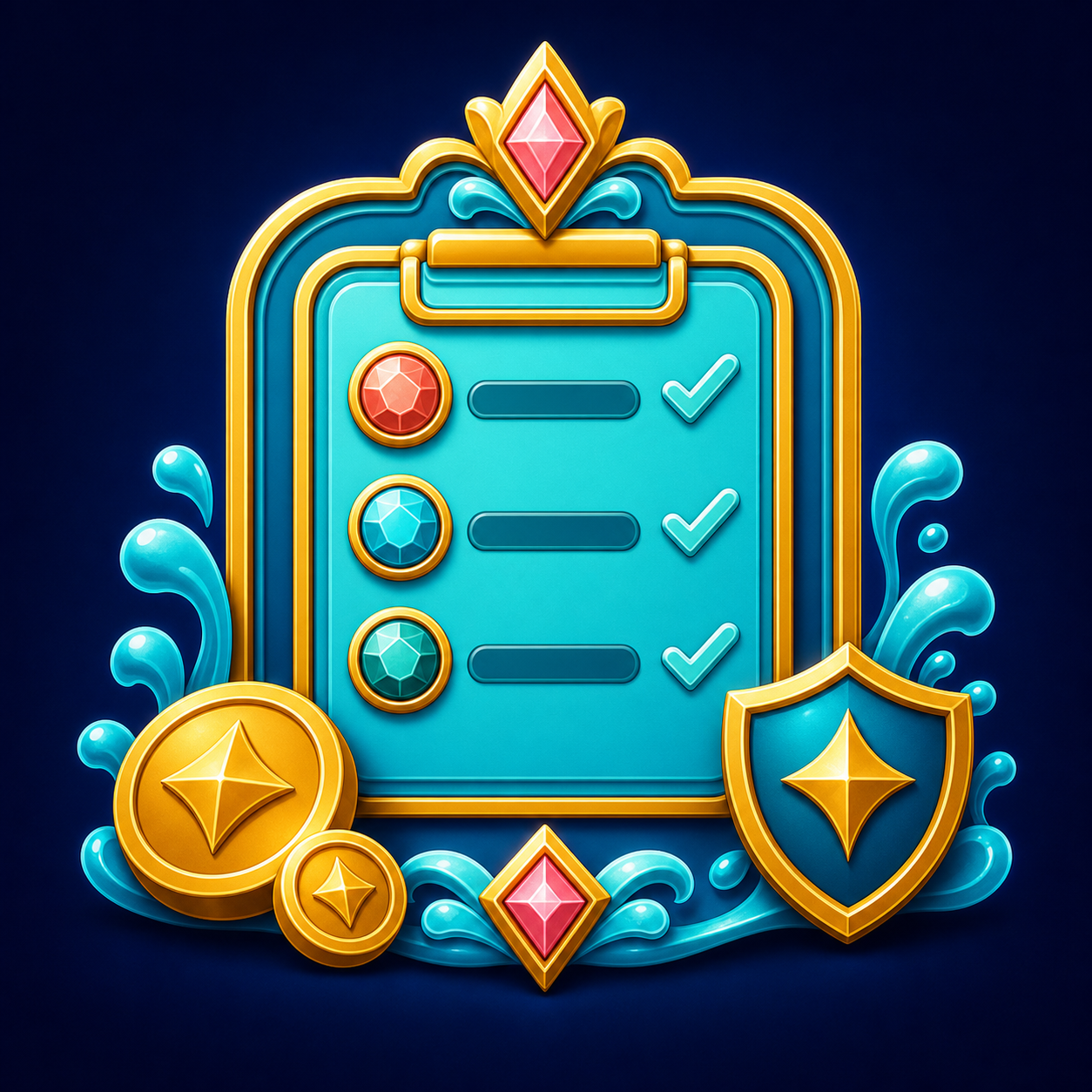 SplashCoins game checklist badge