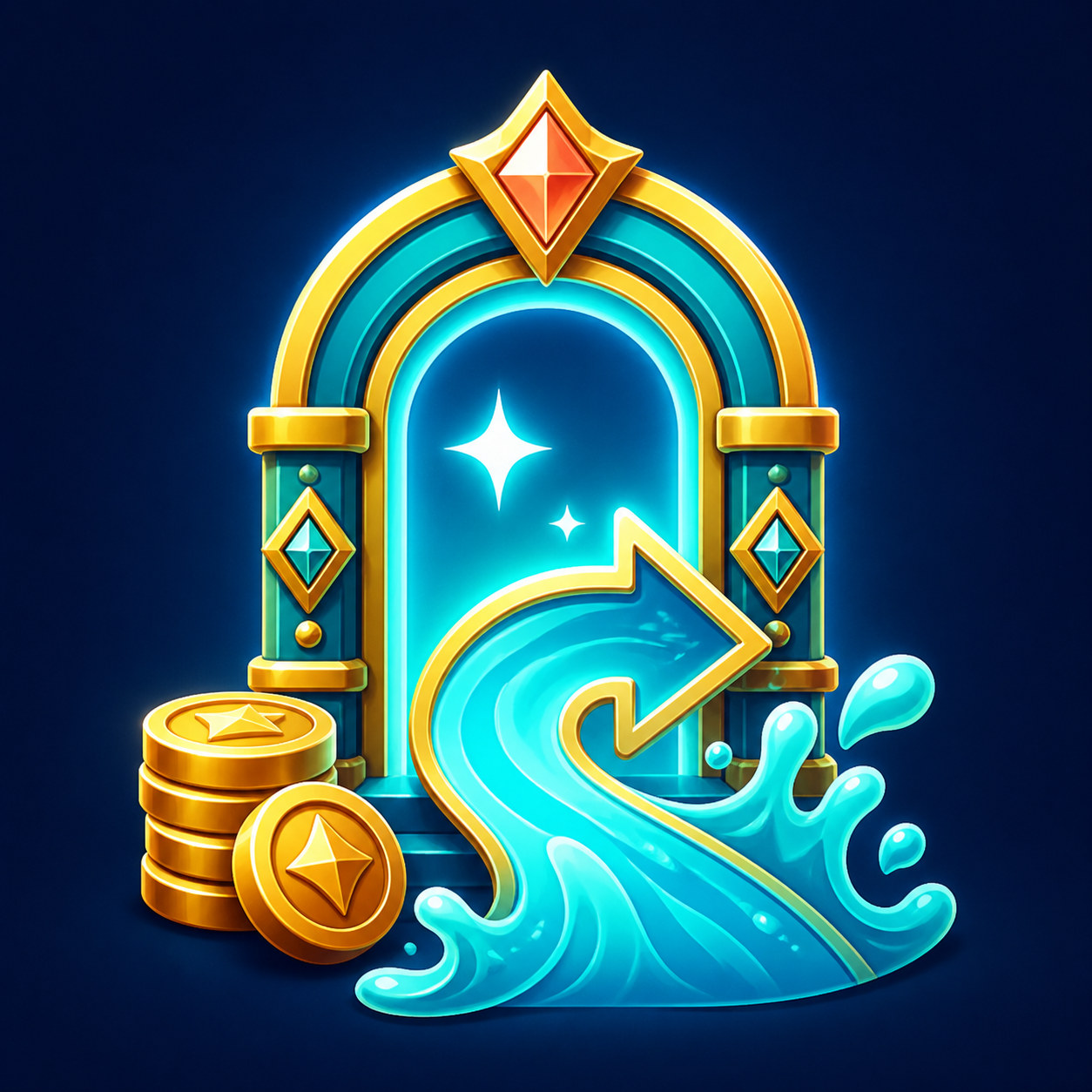 SplashCoins exit path game badge