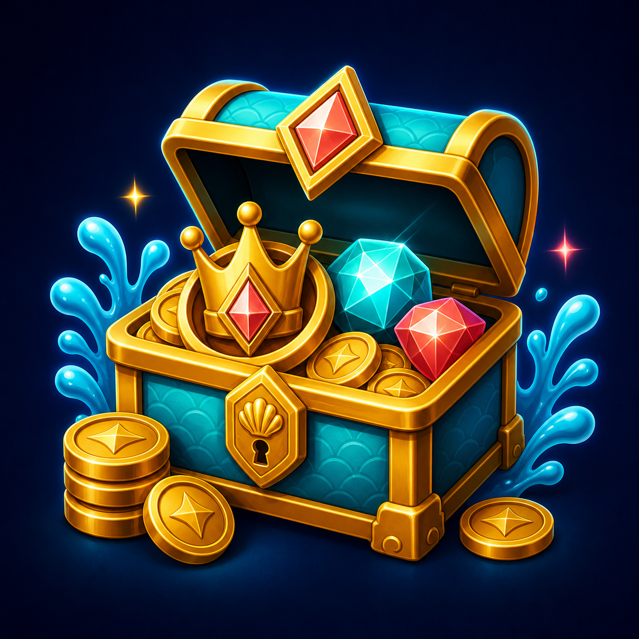 SplashCoins VIP rewards chest badge